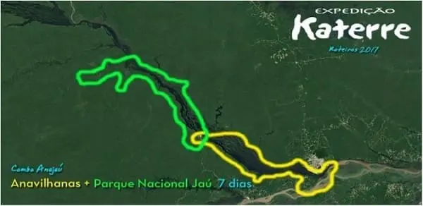 Mapa Rota Parque Nacional Ja e Anavilhanas - 7D